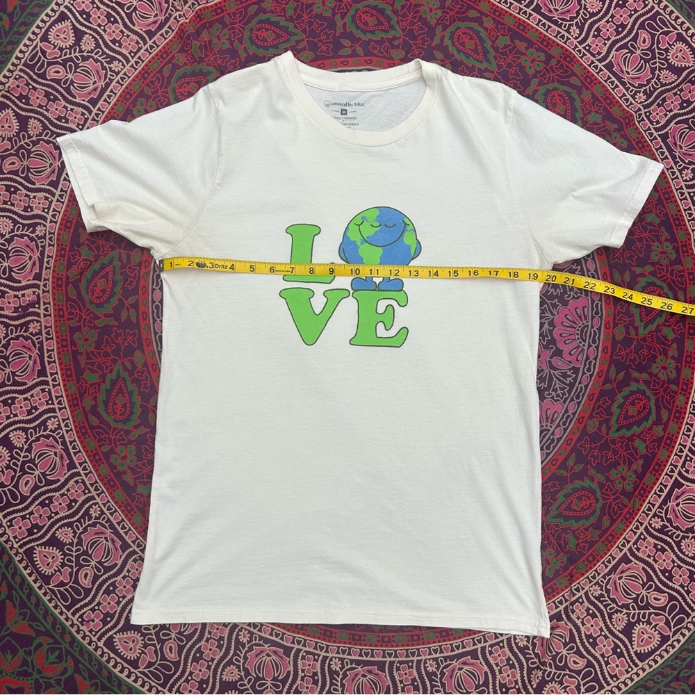 United By Blue Big LOVE Tee Earth Cream Graphic Crewneck T-Shirt | All-Gender M - Picture 9 of 11